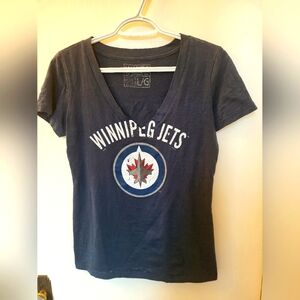 💥4 for $30💥 Ladie's Winnipeg Jets  blue burnout tee size LG